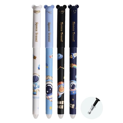 AYOrpeg Radierbarer Kugelschreiber 4er-Pack Tintenroller Radierbar 0.5mm Erasable Pen Set Cartoon Stift Radierbar (E, One Size) von AYOrpeg