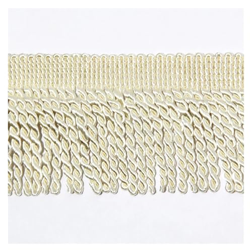 VNJUGF 5yard/bag Braid Quasten Fringe Trim Spitze Band Stoff Nähen Kleidungsstück Sofa Quaste for Home Dekoration Diy Vorhang zubehör wanglan(Off White) von AYRTEGI