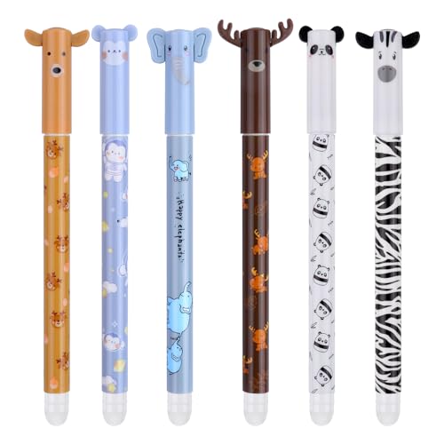 Gelstifte Radierbar Blau Tier-Cartoon Niedlich - 6 Stück Radierbare Gelstifte mit Radierbarem Radiergummi,Erasable Pen für Schule,Kugelschreiber Radierbar Set Aesthetic für Bürobedarf Gelstifte Radierbar Blau Tier-Cartoon Niedlich - 6 Stück Radierbare Gelstifte mit Radierbarem Radiergummi,Erasable Pen für Schule,Kugelschreiber Radierbar Set Aesthetic für Bürobedarf von AYSYR