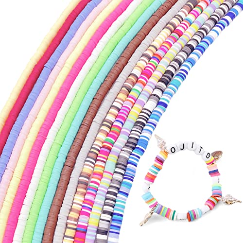 5600 Stück Tonperlen für Armbänder, 16 Stränge, Polymer-Ton-Perlen, flache Pastellperlen für DIY-Schmuckherstellung, Armbänder, Halsketten, Ohrringherstellung, Zubehör für Erwachsene, 6 mm, 16 Farben 5600 Stück Tonperlen für Armbänder, 16 Stränge, Polymer-Ton-Perlen, flache Pastellperlen für DIY-Schmuckherstellung, Armbänder, Halsketten, Ohrringherstellung, Zubehör für Erwachsene, 6 mm, 16 Farben von AYWFEY