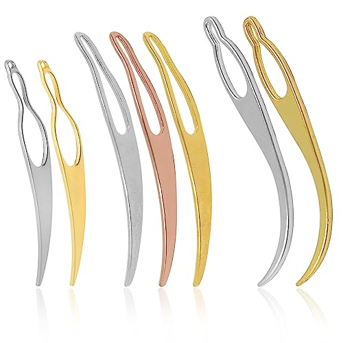 7 Stück Dreadlock-Werkzeug-Verriegelungswerkzeug,3 Arten Easyloc-Haarhäkelnadel für Dreadlocks,Interlocks&;Sisterlocks Wartung,Straffungszubehör für die Herstellung von Zopfhaaren (Rosésilber, Gold) von AYWFEY