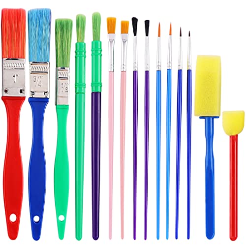 Pinsel, 15 Vorteilspackung Universalpinsel, Bulk-Pinsel, Acryl-Aquarell-Malsets, Schulpreise, Kunsthandwerk für Erwachsene, Körperkunst von AYWFEY