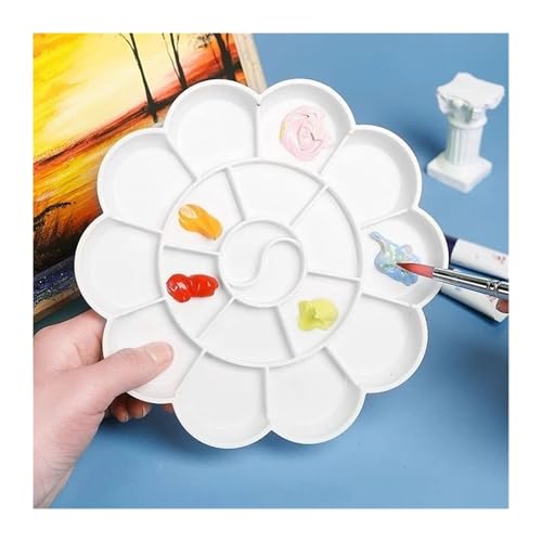 AYWTIUN 1/6pcs Painting Palette, 18 Wells Plastic Paint Tray Pallet Reusable Flower Paint Palette for Artists Acrylic Watercolor Oil für die malerei(1pc) von AYWTIUN
