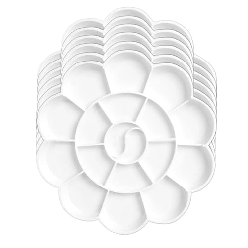 AYWTIUN 1/6pcs Painting Palette, 18 Wells Plastic Paint Tray Pallet Reusable Flower Paint Palette for Artists Acrylic Watercolor Oil für die malerei(6pcs) von AYWTIUN