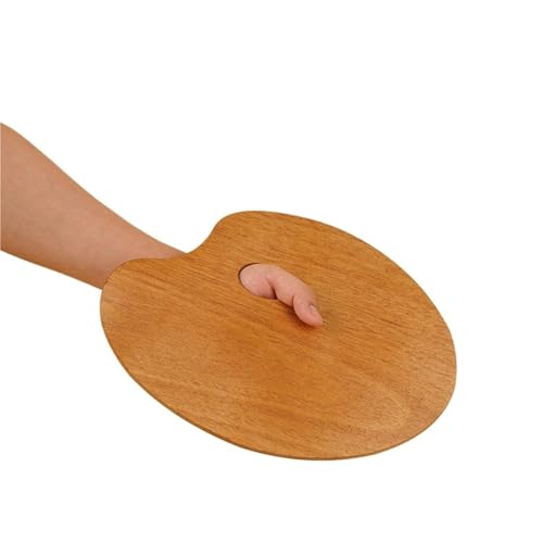 AYWTIUN 1 Pcs Wooden Palette,Oval and Square Solid Wood Panels,Suitable for Oil Painting,Gouache,Acrylic and Other Pigments für die malerei(Oval 25x30cm) von AYWTIUN