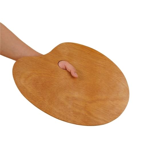 AYWTIUN 1 Pcs Wooden Palette,Oval and Square Solid Wood Panels,Suitable for Oil Painting,Gouache,Acrylic and Other Pigments für die malerei(Oval 30x40cm) von AYWTIUN