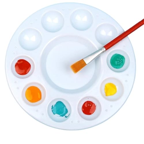 AYWTIUN 10 Hole Palette Art & Craft Palette Portable Painting Palette White Painting Tools für die malerei(White) von AYWTIUN