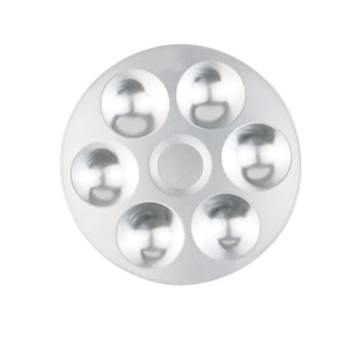 AYWTIUN 12 Wells Aluminum Metal Mixing Paint Tray Rectangular Palette Easy to Clear for Artist Watercolors DIY Craft Art Painting für die malerei(Round 6 Holes) von AYWTIUN