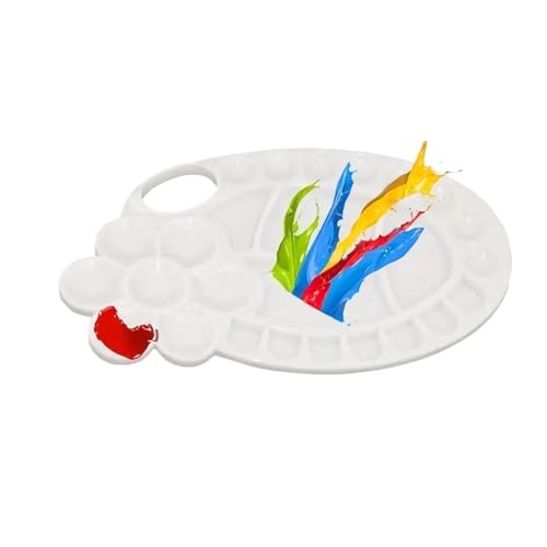 AYWTIUN 1pc Oval Paint Palette - Plastic Material with Thumb Hole - Perfect for Painting, DIY Crafts, and AR für die malerei AYWTIUN 1pc Oval Paint Palette - Plastic Material with Thumb Hole - Perfect for Painting, DIY Crafts, and AR für die malerei von AYWTIUN