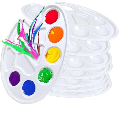 AYWTIUN 3/8/10 Pack Oval Paint Tray Palettes with Thumb Hole Craft DIY Painting Paint Palette für die malerei(8pcs Oval) von AYWTIUN