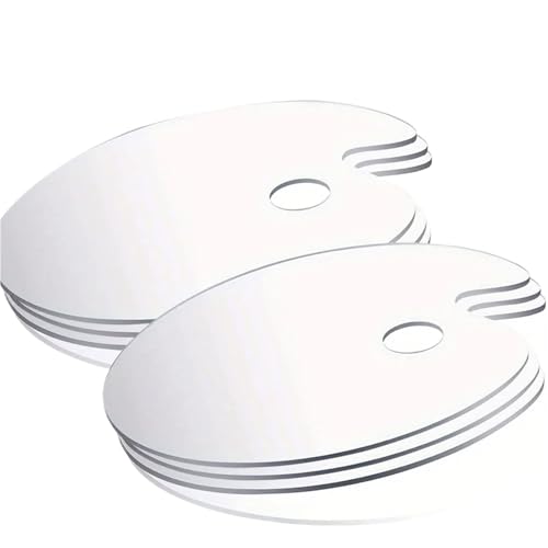 AYWTIUN 6pcs Clear Acrylic Paint Palette with Thumb Hole, Non-Stick Oil Paint Palette Oval Shaped Artist Painting Palette Mixing Palette für die malerei AYWTIUN 6pcs Clear Acrylic Paint Palette with Thumb Hole, Non-Stick Oil Paint Palette Oval Shaped Artist Painting Palette Mixing Palette für die malerei von AYWTIUN