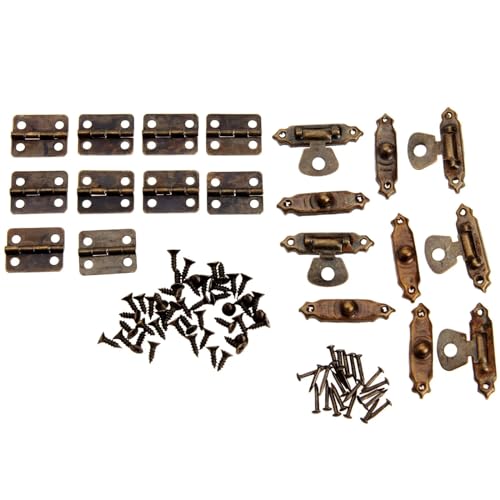AYWTIUN Antike Bronze-Möbelschrank-Scharniere mit 26 x 15 mm Schmuck-Holzkiste mit Knebelverschluss, Möbelbeschläge für Schloss(Antique Brass) von AYWTIUN