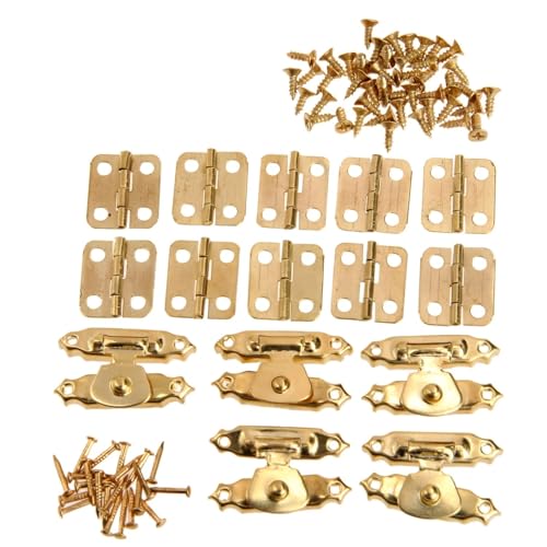 AYWTIUN Antike Bronze-Möbelschrank-Scharniere mit 26 x 15 mm Schmuck-Holzkiste mit Knebelverschluss, Möbelbeschläge für Schloss(Gold) von AYWTIUN