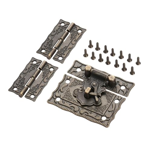 AYWTIUN Box Latch Hasp Verschluss + Scharniere mit Schraube Koffer Schrank Antik Bronze Schmuck Holzkiste Vintage Hardware für Schloss AYWTIUN Box Latch Hasp Verschluss + Scharniere mit Schraube Koffer Schrank Antik Bronze Schmuck Holzkiste Vintage Hardware für Schloss von AYWTIUN