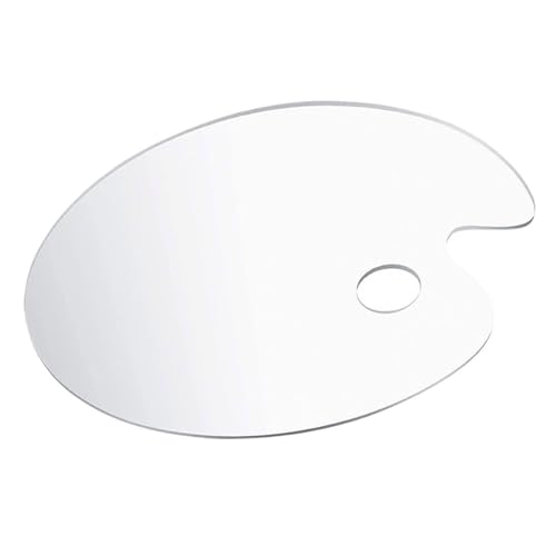 AYWTIUN Color Paint Palette Palette Reusable Mix Durable Clear Pigment Mixing Plate with Finger Hole für die malerei(M Ellipse) von AYWTIUN