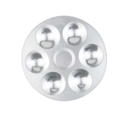 AYWTIUN Round/Rectangle Paint Tray Palettes Metal Paint Pallet Paint Mixing Palette für die malerei(Round 6 Holes) von AYWTIUN