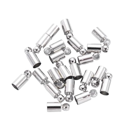 Seilendkappen 50 Stück Endkappen, Metallgewichtsschnalle, Quaste, Lederkordel-Endkappen, Quetschperlen, Kappen for Schmuckherstellung, DIY, grundlegendes Zubehör, 2–10 mm(White K,Diameter 2.5mm) von AYWTIUN