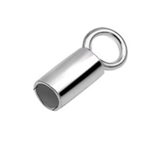 Seilendkappen Endverbinder aus massivem Silber, Perlenkappen for Lederseil, Endstopper, Kappe, Schnalle, Schmuckherstellung(2.5mm Inner D,2pcs) von AYWTIUN