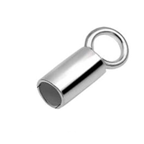 Seilendkappen Endverbinder aus massivem Silber, Perlenkappen for Lederseil, Endstopper, Kappe, Schnalle, Schmuckherstellung(3.5mm Inner D,2pcs) von AYWTIUN