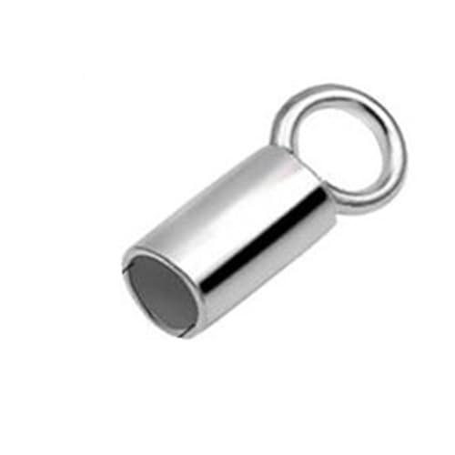 Seilendkappen Endverbinder aus massivem Silber, Perlenkappen for Lederseil, Endstopper, Kappe, Schnalle, Schmuckherstellung(4.0mm Inner D,6 pcs) von AYWTIUN