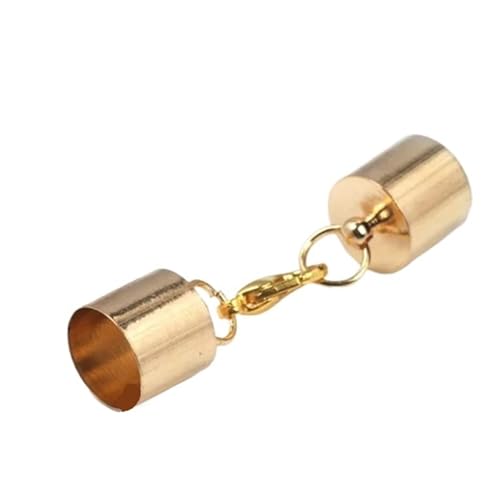 Seilendkappen Gold 2 3 4 5 6 7 8 9 11mm Quaste Runde Lederband Crimps Endkappen Karabinerverschluss Verschluss 12 teile/los DIY Schmuckherstellung(11mm) von AYWTIUN