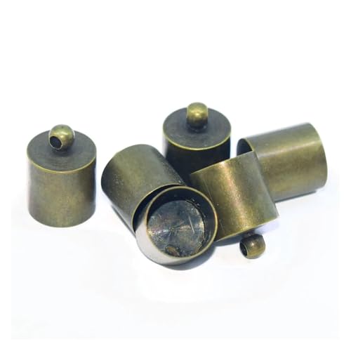 Seilendkappen Goldfarben, Silberfarben, Bronze, Schwarz, Metall, Kupfer, Quetschperlen, Seil, Lederkordel, Endkappen for die Schmuckherstellung(Bronze,8x12MM- 20PCS) von AYWTIUN