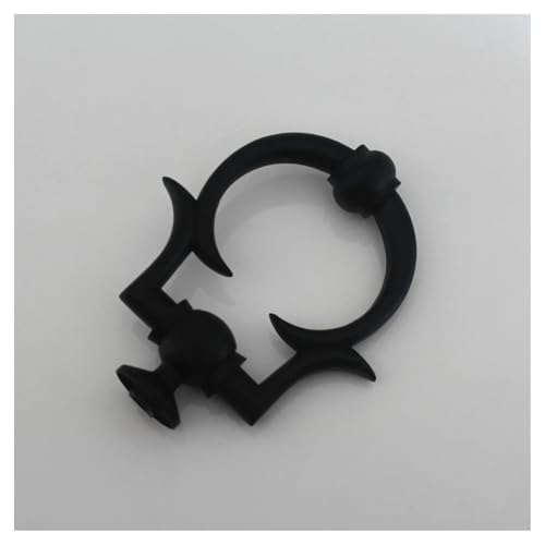 AYXAMO TüRklopfer,TüRklopfer Antik Einfache Türklopferpistole Schwarz-Gold/Silber/Schwarz Luxus-Türklopfer Zinklegierung Klopfring Türklopfer Möbelgriff Hardware(Dumb Black) von AYXAMO