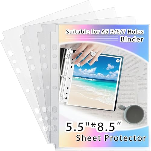 AZATUS 80 Stück Großblatt-Schutzfolien 5,5 x 8,5 cm für 6-Ringordner, robuster A5-Ordnereinsatz (160 Taschen) – Business- und Bastelorganizer von AZATUS