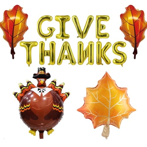 Goldfarbene Luftballons mit Aufschrift "Thank Thank Friendsgiving Foil", Türkei, Ahornblatt, Ballon für Herbsternte, Motto-Party-Dekorationen, Herbst, Freundschaftsfeier, Dekoration, Zubehör Goldfarbene Luftballons mit Aufschrift "Thank Thank Friendsgiving Foil", Türkei, Ahornblatt, Ballon für Herbsternte, Motto-Party-Dekorationen, Herbst, Freundschaftsfeier, Dekoration, Zubehör von AZGRUEILK