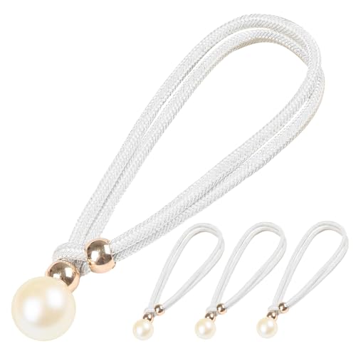 4PCS -Vorhangsteuerbacks ohne Bohrer, verstellbare Vorhanghalters mit großen Plastikperlenperlen für Zuhause, Büro, Hoteldekoration Tiebacks No Drill von AZIDWERYQ