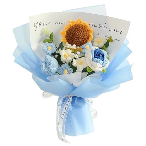 AZIDWERYQ Häkelblumenstrauß, lebensechte Sonnenblumenrose Häkelblumen mit Licht und Geschenktüte, gestrickte Blumen für den Abschluss Valentinstag Geburtstagsgeburtstag Geschenke Bouquet Bouquet von AZIDWERYQ Häkelblumenstrauß, lebensechte Sonnenblumenrose Häkelblumen mit Licht und Geschenktüte, gestrickte Blumen für den Abschluss Valentinstag Geburtstagsgeburtstag Geschenke Bouquet Bouquet von von AZIDWERYQ