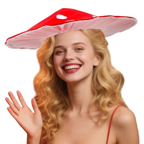 AZIDWERYQ Pilzhut Red Wide Rand Cap Simulierte süße und übergroße Pilzhut -Cosplay für Halloween, Kostümpartys, Themen -Events Cosplay AZIDWERYQ Pilzhut Red Wide Rand Cap Simulierte süße und übergroße Pilzhut -Cosplay für Halloween, Kostümpartys, Themen -Events Cosplay von AZIDWERYQ