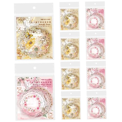Spitzenaufkleber, 100pcs Vintage Floral Butterfly Hollow-out Spitzen-Scrapbook-Aufkleber, ästhetische Scrapbooking-Verzierungen, Kartenherstellung Vorräte Spitzenaufkleber, 100pcs Vintage Floral Butterfly Hollow-out Spitzen-Scrapbook-Aufkleber, ästhetische Scrapbooking-Verzierungen, Kartenherstellung Vorräte von AZIDWERYQ