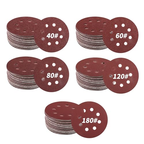 200 Stück Schleifpapier 125mm Klett, 8 Loch Schleifscheiben Rund für Exzenterschleifer mit Körnung 40/60/80/120/180 200 Stück Schleifpapier 125mm Klett, 8 Loch Schleifscheiben Rund für Exzenterschleifer mit Körnung 40/60/80/120/180 von AZKEEGREY