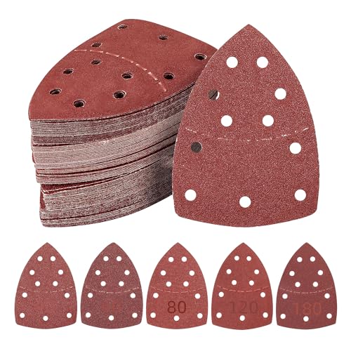 AZKEEGREY 100 Stück Schleifpapier Dreieckschleifer 11 Löcher, Schleifblatt Set, Schleifpapier Klett Körnung 40/60/80/120/180 Zubehör Schwingschleifer für Holz Metall Farbe AZKEEGREY 100 Stück Schleifpapier Dreieckschleifer 11 Löcher, Schleifblatt Set, Schleifpapier Klett Körnung 40/60/80/120/180 Zubehör Schwingschleifer für Holz Metall Farbe von AZKEEGREY