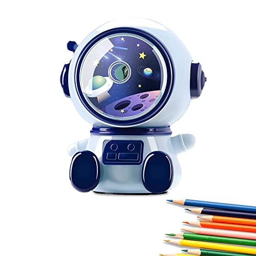 AZLNRMU Manueller Bleistiftspitzer – niedlicher Bleistiftspitzer mit Stifthalter, geeignet für Buntstifte (6–8 mm), Kawaii, bezaubernd für Schüler/Grundschule/Klassenzimmer (Blau #1) von AZLNRMU