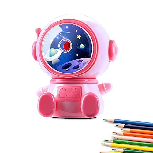 AZLNRMU Manueller Bleistiftspitzer – niedlicher Bleistiftspitzer mit Stifthalter, geeignet für Buntstifte (6–8 mm), Kawaii, bezaubernd für Schüler/Grundschule/Klassenzimmer (Rosa) von AZLNRMU