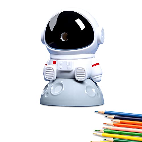 AZLNRMU Manueller Bleistiftspitzer – niedlicher Bleistiftspitzer mit Stifthalter, geeignet für Buntstifte (6–8 mm), Kawaii, bezaubernd für Schüler/Grundschule/Klassenzimmer (weiß) von AZLNRMU