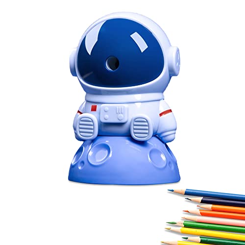 Manueller Bleistiftspitzer – niedlicher Bleistiftspitzer mit Stifthalter, geeignet für Buntstifte (6–8 mm), Kawaii, bezaubernd für Schüler/Grundschule/Klassenzimmer (Blau #2) von AZLNRMU