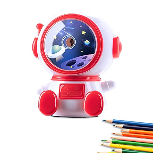 Manueller Bleistiftspitzer – niedlicher Bleistiftspitzer mit Stifthalter, geeignet für Buntstifte (6–8 mm), Kawaii, bezaubernd für Schüler/Grundschule/Klassenzimmer (rot) von AZLNRMU