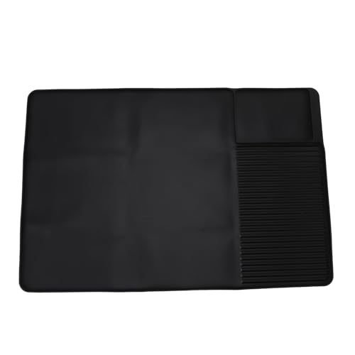 Silikon -Kaffeebar -Matte, superabsorbierende Nicht -Slip -Kaffeemaschine mit erhöhter Kante für Küchenarbeitsplatte Protektor Trockenstichmatte Schwarz 23.6 x 17,7in von AZMUDE