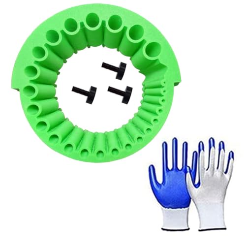 AZURAOKEY Bohrer-Schärfer mit Handschuhen, Aufsatz zum Schleifen von Bohrern, tragbarer Winkelschleifer Bohrerschärfer, großer Klingenwinkelschleifer for Bohrer von 2 bis 13 mm von AZURAOKEY
