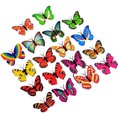 10 Stück 3D led Schmetterlings-Aufkleber DIY bunte Wandaufkleber Licht Stick-On Schmetterlinge Mood Light Led Wand Aufkleber Lampe Spielzeug Für Zuhause Schlafzimmer Wohnzimmer Büro Klassenzimmer von AZX