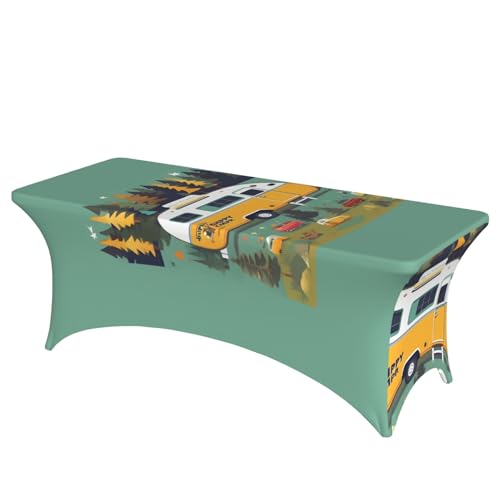 AZXMGOP Happy Bus Camper Druck, stilvoll, rechteckig, elastisch, passend für große rechteckige oder ovale Tische AZXMGOP Happy Bus Camper Druck, stilvoll, rechteckig, elastisch, passend für große rechteckige oder ovale Tische von AZXMGOP