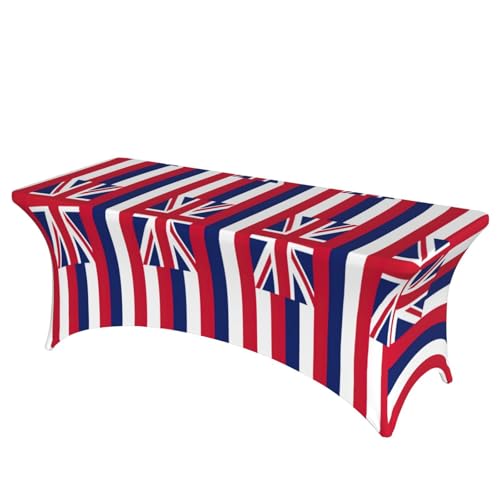 AZXMGOP Hawaii-Flagge, stilvoll, rechteckig, elastisch, passend für große rechteckige oder ovale Tische von AZXMGOP