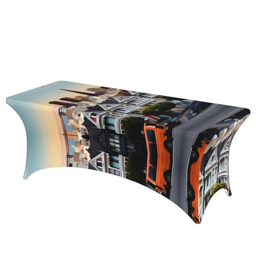 AZXMGOP San Francisco Tischdecke, bedruckt, stilvoll, rechteckig, elastisch, passend für große rechteckige oder ovale Tische AZXMGOP San Francisco Tischdecke, bedruckt, stilvoll, rechteckig, elastisch, passend für große rechteckige oder ovale Tische von AZXMGOP