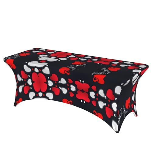 AZXMGOP Stilvolle, rechteckige und elastische Tischdecke mit Aufdruck "Happy Valentine's Day", passend für große rechteckige oder ovale Tische AZXMGOP Stilvolle, rechteckige und elastische Tischdecke mit Aufdruck "Happy Valentine's Day", passend für große rechteckige oder ovale Tische von AZXMGOP