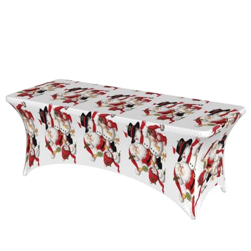 AZXMGOP Stilvolle rechteckige elastische Tischdecke mit Weihnachtsmann-Motiv, passend für große rechteckige oder ovale Tische AZXMGOP Stilvolle rechteckige elastische Tischdecke mit Weihnachtsmann-Motiv, passend für große rechteckige oder ovale Tische von AZXMGOP