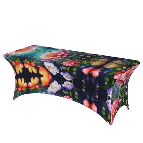 AZXMGOP Stilvolle rechteckige und elastische Tischdecke mit Blumen-Diamant-Malerei, passend für große rechteckige oder ovale Tische AZXMGOP Stilvolle rechteckige und elastische Tischdecke mit Blumen-Diamant-Malerei, passend für große rechteckige oder ovale Tische von AZXMGOP