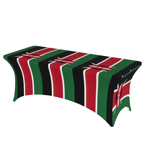 AZXMGOP Stilvolle rechteckige und elastische Tischdecke mit Flagge von Kenia, passend für große rechteckige oder ovale Tische AZXMGOP Stilvolle rechteckige und elastische Tischdecke mit Flagge von Kenia, passend für große rechteckige oder ovale Tische von AZXMGOP